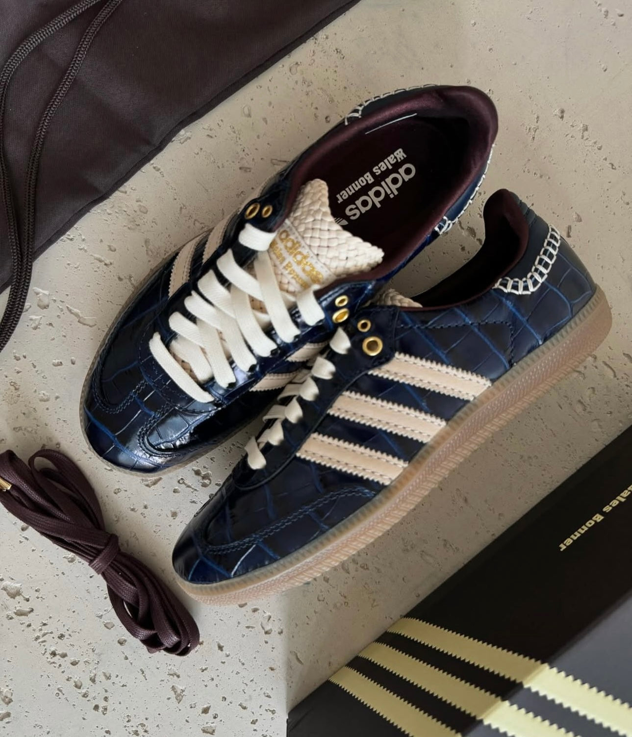 Wales Bonner X Adidas Originals Samba 'Collegiate Navy Night Red' | lashoesby Wales Bonner X Adidas Originals Samba 'Collegiate Navy Night Red' | lashoesby