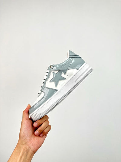 A Bathing Ape Bape Sta Patent Leather White Grey